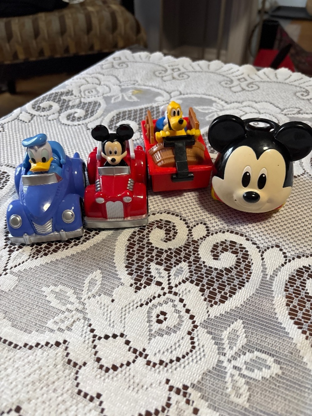 Disney Junior Mickey Mouse & Friends Toy Car Lot - Set of 4 (Mickey, Donald, Plu